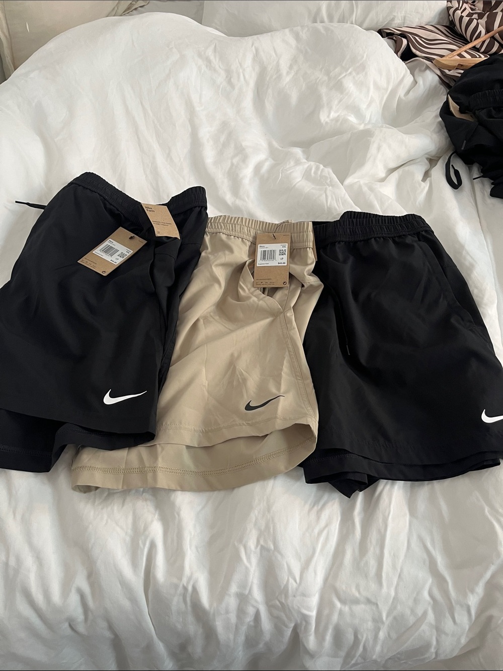 Nike Men's Athletic Shorts Trio — Black & Tan
